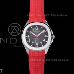 Aquanaut 5167 Singapore SS DDF 1:1 Best Edition Gray Dial on Red Rubber Strap DD330 Super Clone