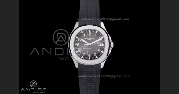 Aquanaut 5167 SS DDF 1:1 Best Edition Gray Dial on Black Rubber Strap DD324 Super Clone