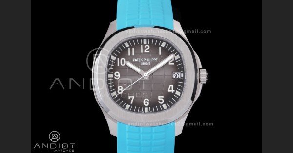 Aquanaut 5167 SS DDF 1:1 Best Edition Gray Dial on Blue Rubber Strap DD324 Super Clone - Image 3