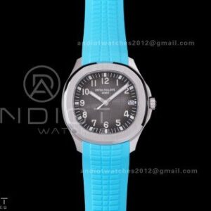 Aquanaut 5167 SS DDF 1:1 Best Edition Gray Dial on Blue Rubber Strap DD324 Super Clone