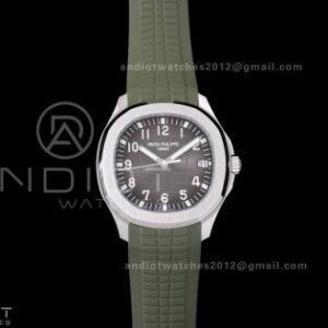 Aquanaut 5167 SS DDF 1:1 Best Edition Gray Dial on Green Rubber Strap DD324 Super Clone