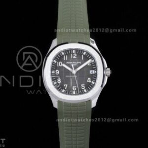 Aquanaut 5167 SS DDF 1:1 Best Edition Gray Dial on Green Rubber Strap DD330 Super Clone