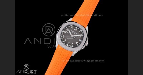 Aquanaut 5167 SS DDF 1:1 Best Edition Gray Dial on Orange Rubber Strap DD324 Super Clone - Image 2