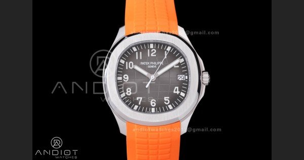 Aquanaut 5167 SS DDF 1:1 Best Edition Gray Dial on Orange Rubber Strap DD324 Super Clone - Image 3