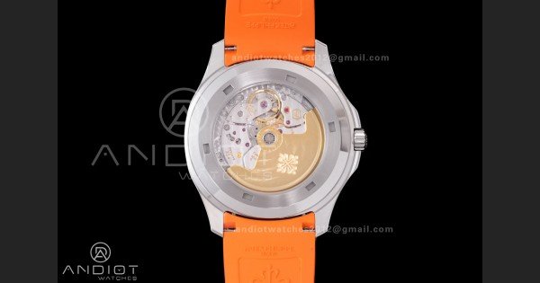 Aquanaut 5167 SS DDF 1:1 Best Edition Gray Dial on Orange Rubber Strap DD324 Super Clone - Image 7