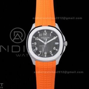 Aquanaut 5167 SS DDF 1:1 Best Edition Gray Dial on Orange Rubber Strap DD330 Super Clone