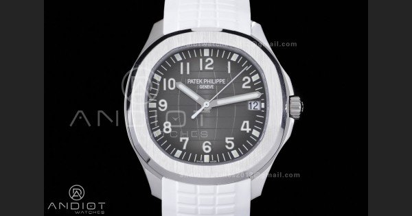 Aquanaut 5167 SS DDF 1:1 Best Edition Gray Dial on White Rubber Strap DD330 Super Clone - Image 3