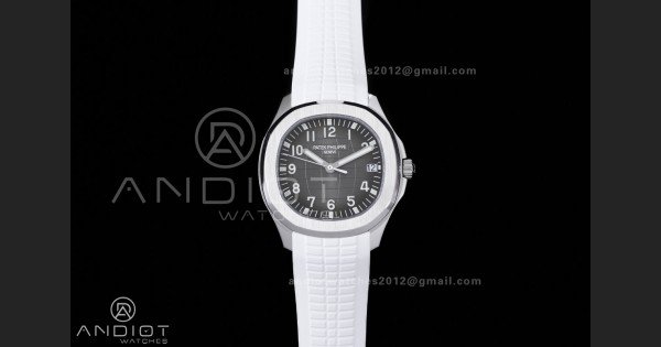 Aquanaut 5167 SS DDF 1:1 Best Edition Gray Dial on White Rubber Strap DD330 Super Clone