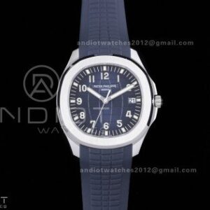Aquanaut 5168G 42mm SS DDF 1:1 Best Edition Blue Dial on Blue Rubber Strap DD330 Super Clone (122g Weighted)