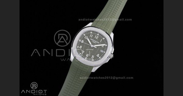 Aquanaut 5168G 42mm SS DDF 1:1 Best Edition Green Dial on Green Rubber Strap DD330 Super Clone (122g Weighted) - Image 2