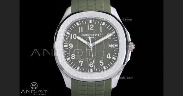 Aquanaut 5168G 42mm SS DDF 1:1 Best Edition Green Dial on Green Rubber Strap DD330 Super Clone (122g Weighted) - Image 3