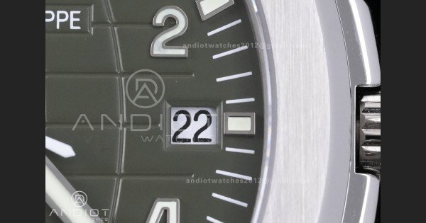 Aquanaut 5168G 42mm SS DDF 1:1 Best Edition Green Dial on Green Rubber Strap DD330 Super Clone (122g Weighted) - Image 6
