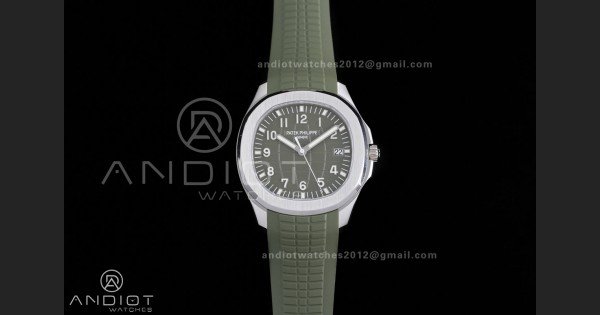 Aquanaut 5168G 42mm SS DDF 1:1 Best Edition Green Dial on Green Rubber Strap DD330 Super Clone (122g Weighted)