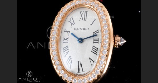 Baignoire Watch RG AF 1:1 Best Edition White Dial Diamonds Bezel on Red Strap RONDA Quartz - Image 5