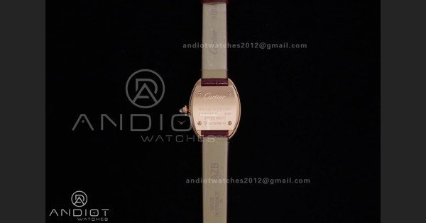 Baignoire Watch RG AF 1:1 Best Edition White Dial Diamonds Bezel on Red Strap RONDA Quartz - Image 7