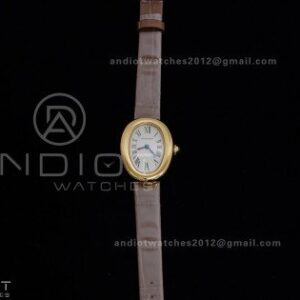 Baignoire Watch YG AF 1:1 Best Edition White Dial on Brown Croco RONDA Quartz