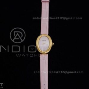 Baignoire Watch YG AF 1:1 Best Edition White Dial on Pink Strap RONDA Quartz