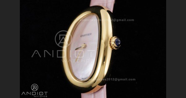 Baignoire Watch YG AF 1:1 Best Edition White Dial on Pink Strap RONDA Quartz - Image 6