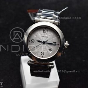 BVF Cartier Pasha Ladies Made 1:1 like the Genuine White Dial on SS Bracelet