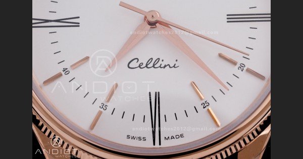 Cellini 50505 RG KZF 1:1 Best Edition White Dial Roma Markers on Brown Leather Strap SA3132 - Image 5