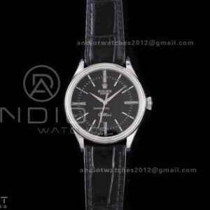 Cellini 50509 SS KZF 1:1 Best Edition Black Dial Stick Markers on Black Leather Strap SA3132