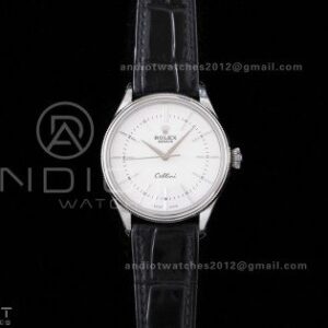 Cellini 50509 SS KZF 1:1 Best Edition White Dial Stick Markers on Black Leather Strap SA3132