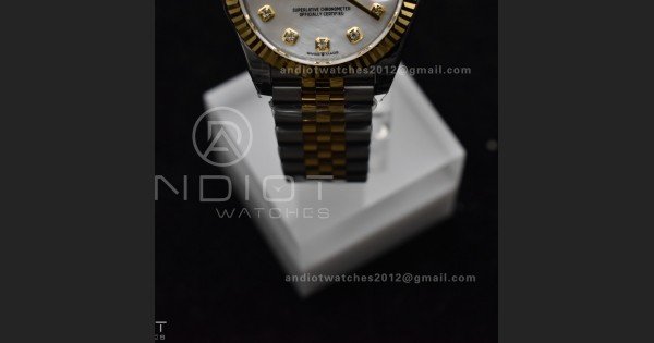 DateJust 31 Ladies 278271 GSF 316L Steel MOP Diamond Dial On YG President Bracelet - Image 7