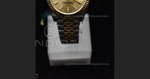 DateJust 31 Ladies 278273 GSF 316L Steel Gold Dial Stick Markers On YG President Bracelet - Image 7