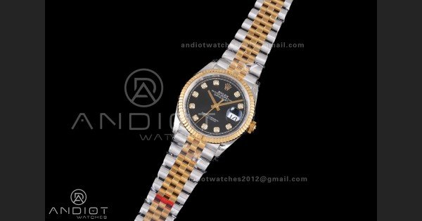 DateJust 36 126233 VSF 1:1 Best Edition 904L Steel Black Dial Diamonds Markers on Jubilee VS3235 - Image 2