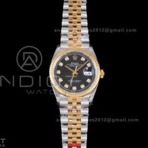 DateJust 36 126233 VSF 1:1 Best Edition 904L Steel Black Dial Diamonds Markers on Jubilee VS3235