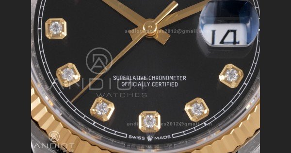 DateJust 36 126233 VSF 1:1 Best Edition 904L Steel Black Dial Diamonds Markers on Jubilee VS3235 - Image 5