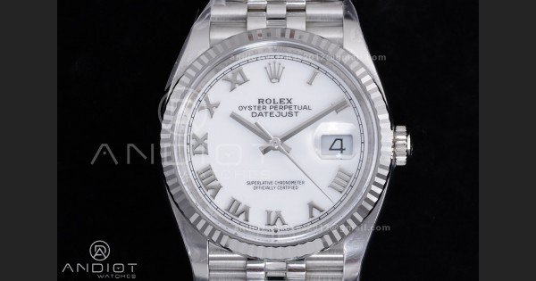 DateJust 36 126234 Clean 1:1 Best Edition 904L Steel White Roman Dial on Jubilee Bracelet SH3235 - Image 3