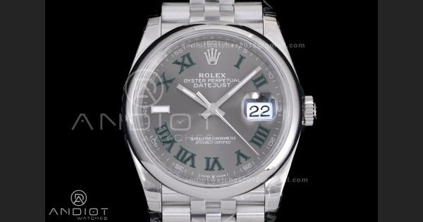 DateJust 36 SS 126200 VSF 1:1 Best Edition 904L Steel Gray Green Roman Dial on Jubilee Bracelet VS3235 - Image 3