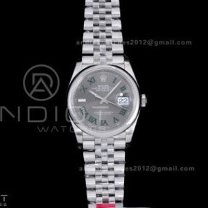 DateJust 36 SS 126200 VSF 1:1 Best Edition 904L Steel Gray Green Roman Dial on Jubilee Bracelet VS3235