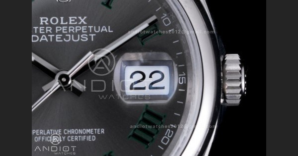 DateJust 36 SS 126200 VSF 1:1 Best Edition 904L Steel Gray Green Roman Dial on Jubilee Bracelet VS3235 - Image 7