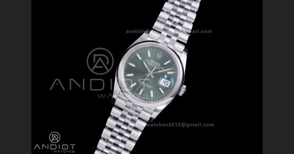 DateJust 36 SS 126200 VSF 1:1 Best Edition 904L Steel Green Dial on Jubilee Bracelet VS3235 - Image 2