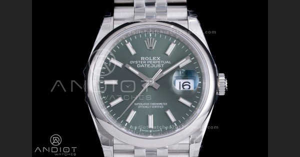 DateJust 36 SS 126200 VSF 1:1 Best Edition 904L Steel Green Dial on Jubilee Bracelet VS3235 - Image 3
