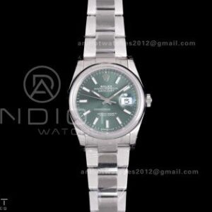 DateJust 36 SS 126200 VSF 1:1 Best Edition 904L Steel Green Dial on Oyster Bracelet VS3235