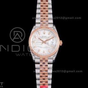 DateJust 36 SS 126231 VSF 1:1 Best Edition 904L SS/RG Silver Leaves Dial on Jubilee Bracelet VS3235