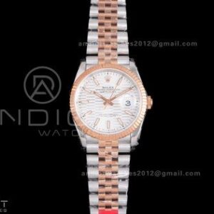 DateJust 36 SS 126231 VSF 1:1 Best Edition 904L SS/RG Silver Textured Dial on Jubilee Bracelet VS3235