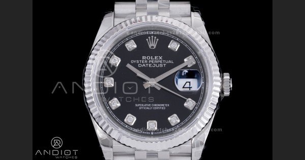 DateJust 36 SS 126234 VSF 1:1 Best Edition 904L Steel Black Diamonds Dial on Jubilee Bracelet VS3235 - Image 3