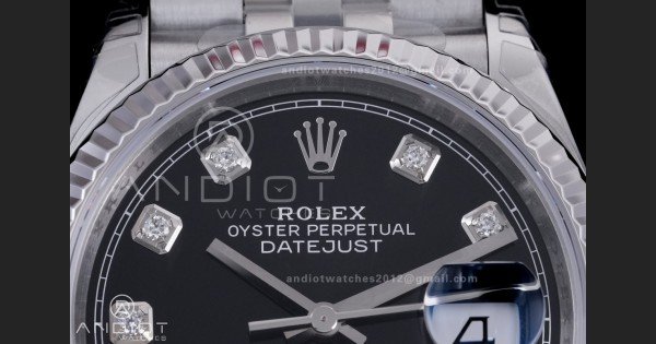 DateJust 36 SS 126234 VSF 1:1 Best Edition 904L Steel Black Diamonds Dial on Jubilee Bracelet VS3235 - Image 4