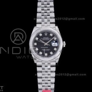 DateJust 36 SS 126234 VSF 1:1 Best Edition 904L Steel Black Diamonds Dial on Jubilee Bracelet VS3235