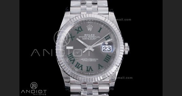 DateJust 36 SS 126234 VSF 1:1 Best Edition 904L Steel Gray Green Roman Dial on Jubilee Bracelet VS3235 - Image 3