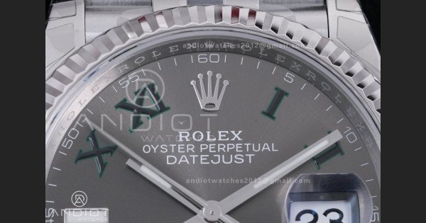 DateJust 36 SS 126234 VSF 1:1 Best Edition 904L Steel Gray Green Roman Dial on Jubilee Bracelet VS3235 - Image 4