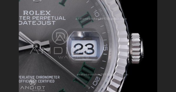 DateJust 36 SS 126234 VSF 1:1 Best Edition 904L Steel Gray Green Roman Dial on Jubilee Bracelet VS3235 - Image 7