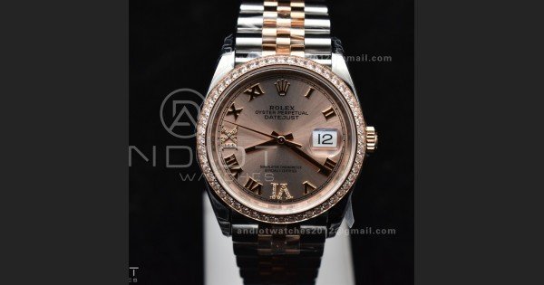 DateJust 36 SS 126281rbr VSF 1:1 Best Edition 904L Steel RG Roman Dial on Jubilee Bracelet VS3235 - Image 4