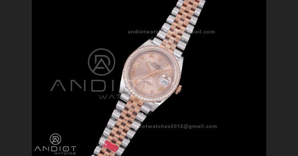 DateJust 36 SS 126281rbr VSF 1:1 Best Edition 904L Steel RG Roman Dial on Jubilee Bracelet VS3235 - Image 2