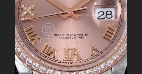 DateJust 36 SS 126281rbr VSF 1:1 Best Edition 904L Steel RG Roman Dial on Jubilee Bracelet VS3235 - Image 5