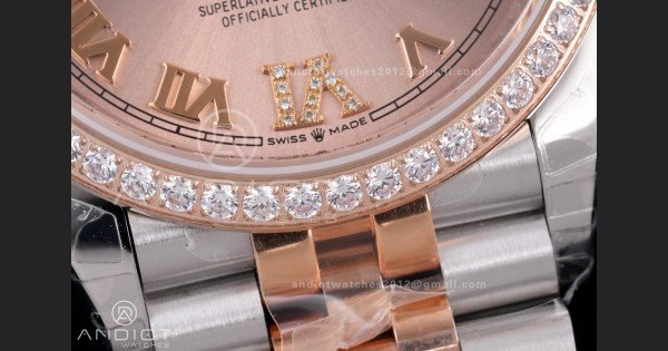 DateJust 36 SS 126281rbr VSF 1:1 Best Edition 904L Steel RG Roman Dial on Jubilee Bracelet VS3235 - Image 7